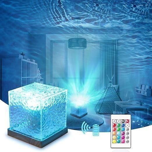 Rotating Water Ripple Night Light Aura Lamp for Home & Parties