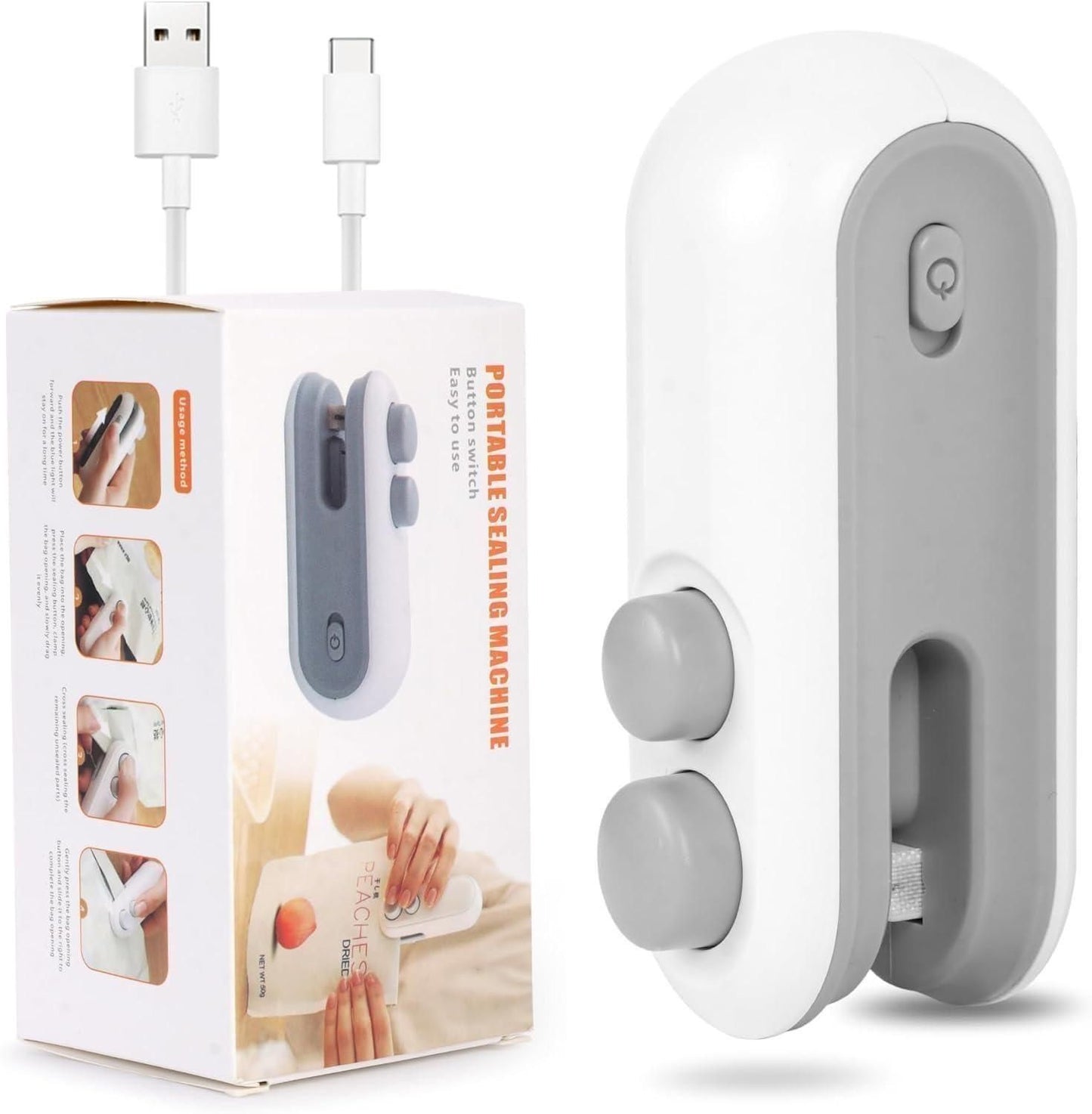 Portable Mini Sealing Machine | 2-in-1 USB Rechargeable Bag Sealer with Cutter