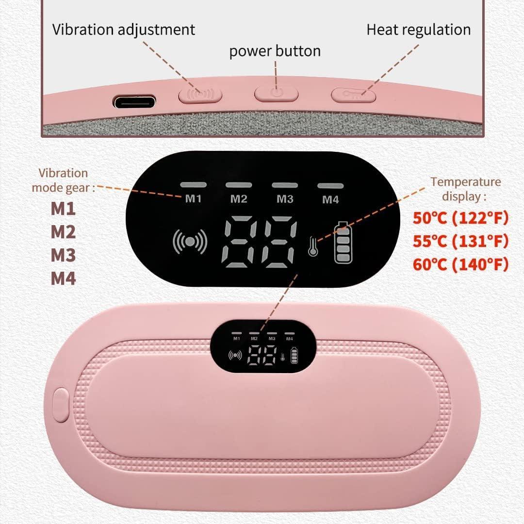 Portable Cordless Vibration + Heating Pad – Menstrual Cramp Relief Device