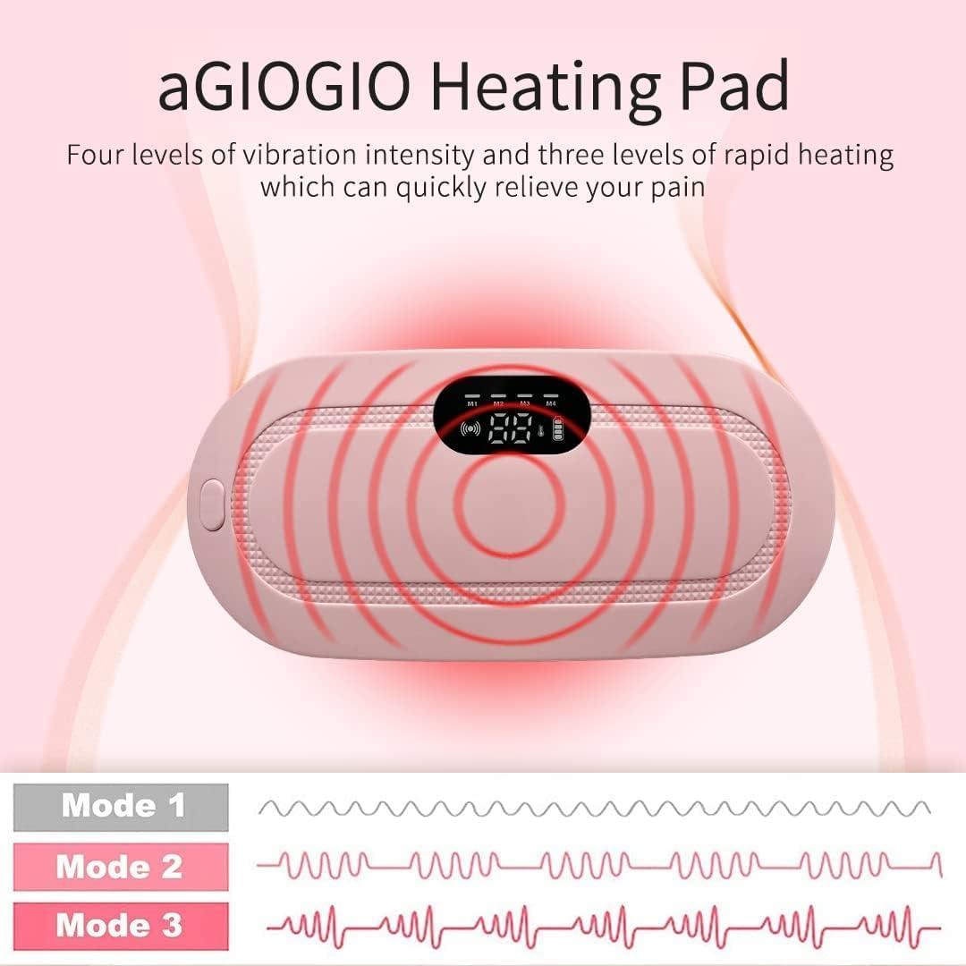 Portable Cordless Vibration + Heating Pad – Menstrual Cramp Relief Device