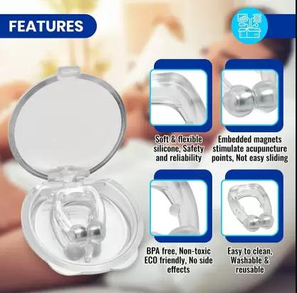 Anti-Snoring Magnetic Nose Clip – Silicone Nasal Device for Men & Women