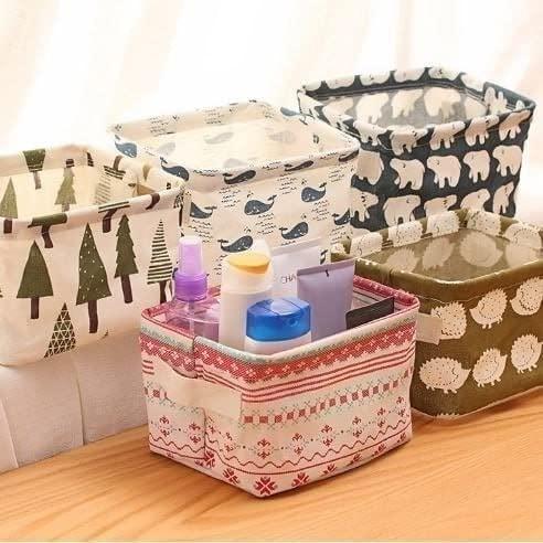 Foldable Storage Box - Canvas Fabric Basket with Handle