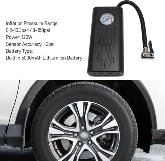 Portable Air Compressor Tire Inflator – Automatic Cordless Battery Powered