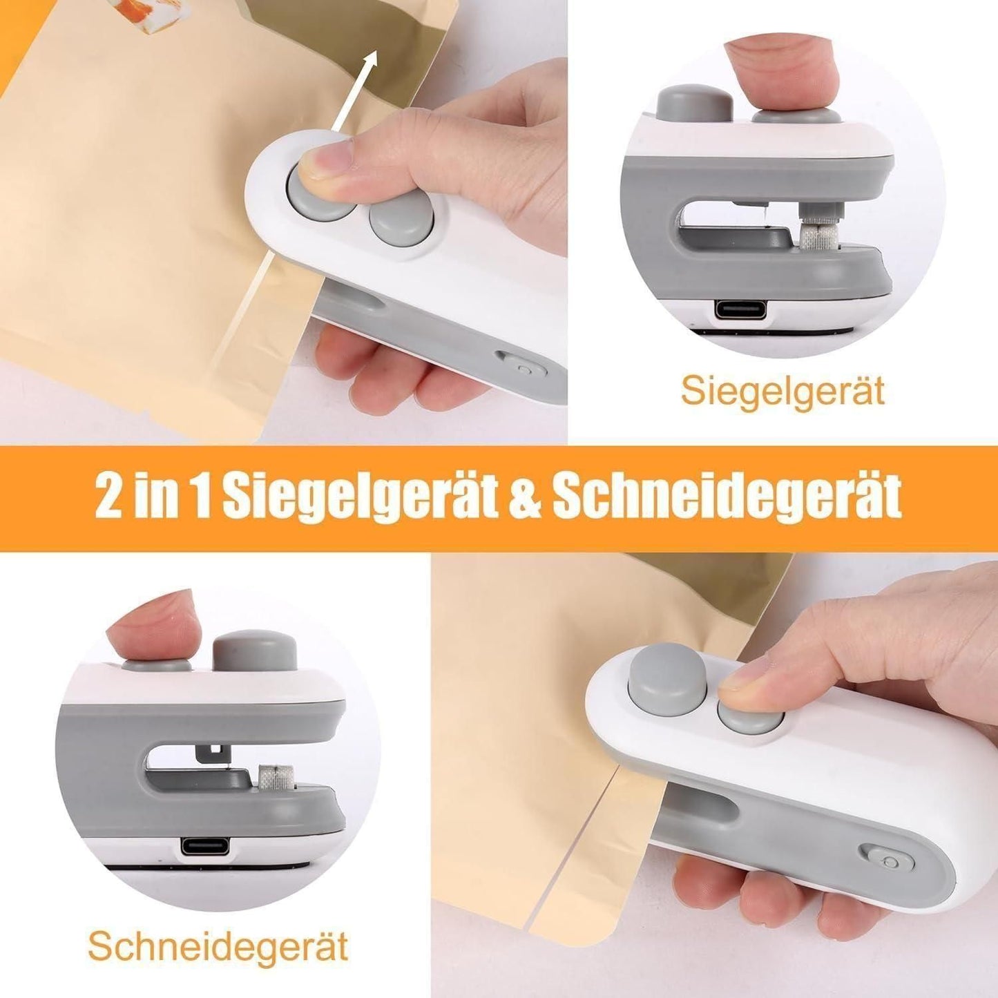 Portable Mini Sealing Machine | 2-in-1 USB Rechargeable Bag Sealer with Cutter