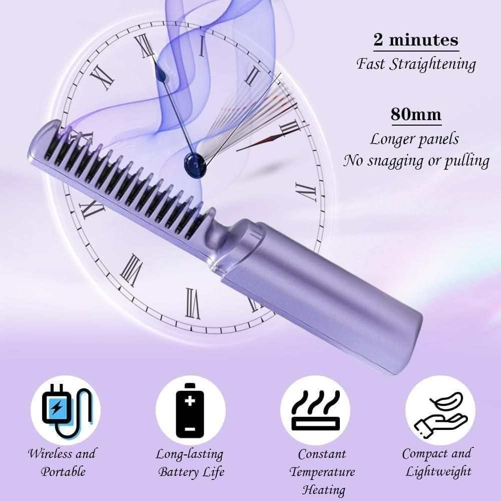 Meneflix Portable Mini Hair Straightener – Cordless USB Rechargeable