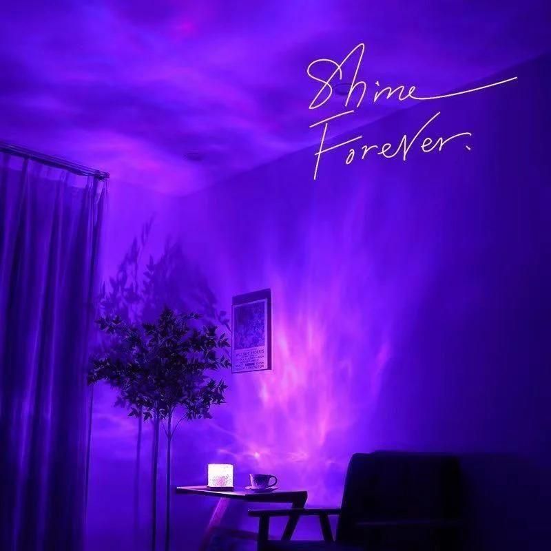 Rotating Water Ripple Night Light Aura Lamp for Home & Parties