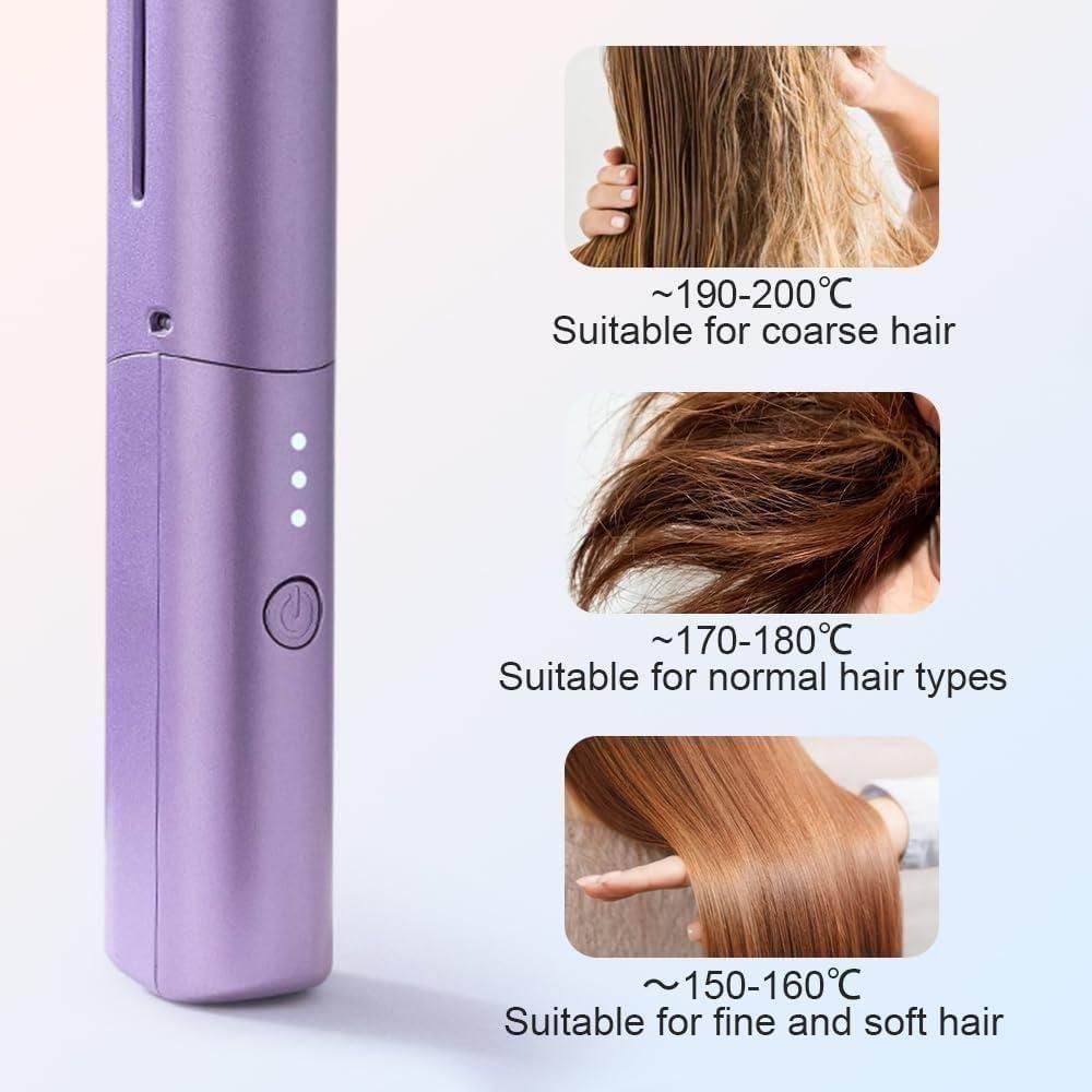 Meneflix Portable Mini Hair Straightener – Cordless USB Rechargeable