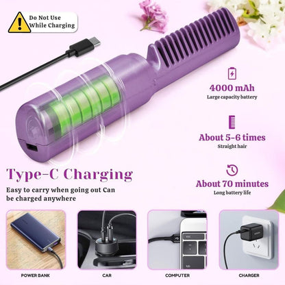 Meneflix Portable Mini Hair Straightener – Cordless USB Rechargeable