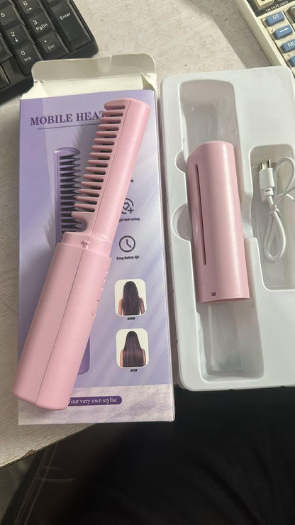 Meneflix Portable Mini Hair Straightener – Cordless USB Rechargeable